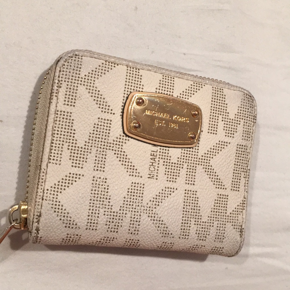 Mk mini wallet white